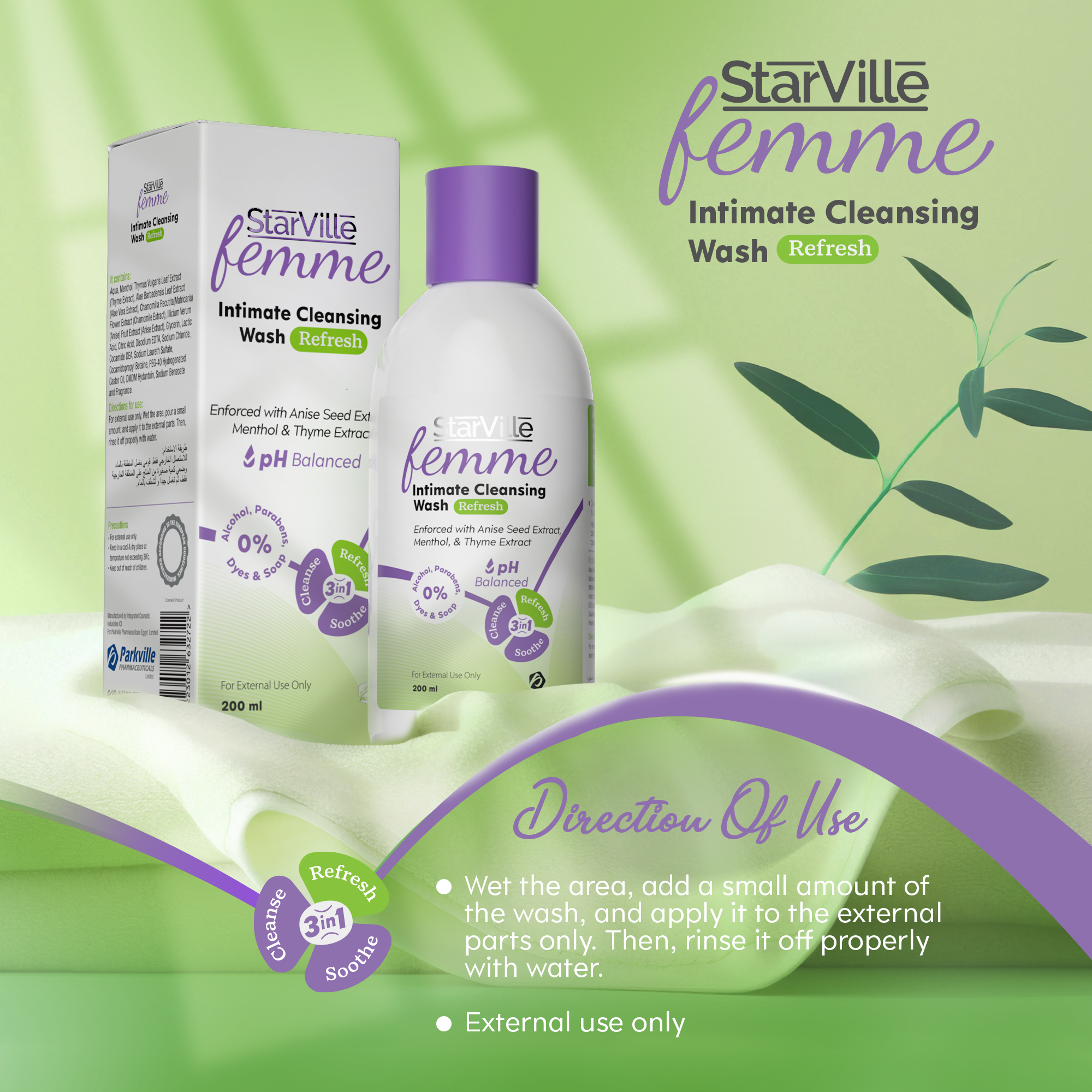StarVille Femme Intimate Cleansing Wash Refresh 150 ml