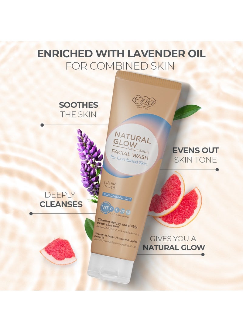 Eva Skin Care Natural Glow Facial Wash For Combined Skin 100 Ml