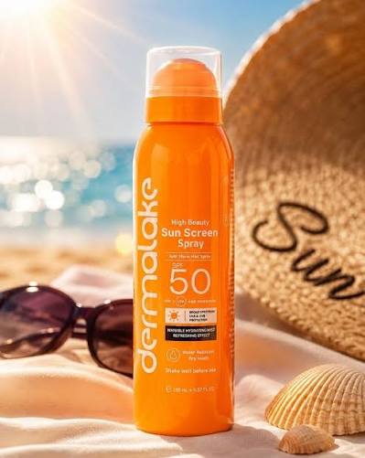 dermaLake Sunscreen Spray SPF 50  Anti Shine Mist - Invisible , High Protection & Water Resistant