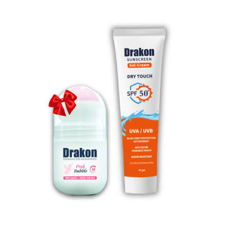 Drakon® promopack ( Sunscreen Gel-Cream 60 ml +Drakon whitening Roll on Pink Bubble)
