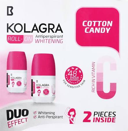Kolagra whitening Roll on 2*1 promo pack 1+1 Cotton Candy