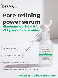 Derma10 Pore refining power serum Niacinamide 5% + HA +3 types of  ceramides