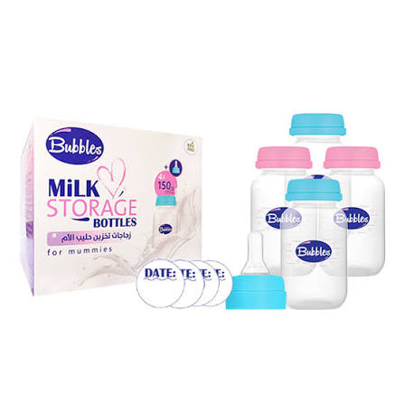 BUBBLES BOTTLES زجاجات حفظ لبن الام