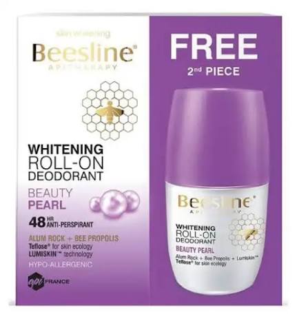 Beesline Whitening Roll-On Deodorant - Beauty Pearl (1+1 Free)
