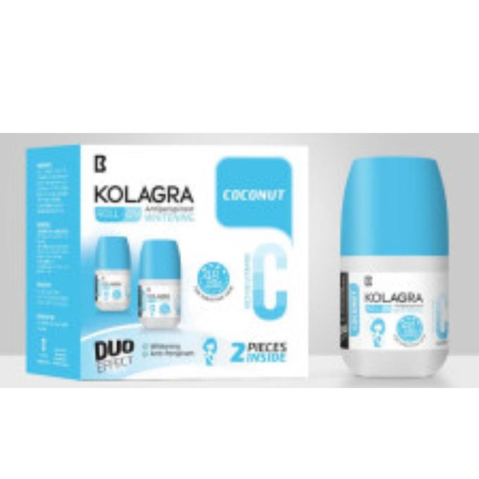 Kolagra whitening Roll on 2*1 Coconut promo pack 1+1