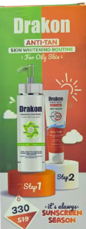 Drakon® Whitening Facial Cleanser For Oily &amp; Combined Skin &amp; Sunscreen Gel Dry Touch SPF 50+