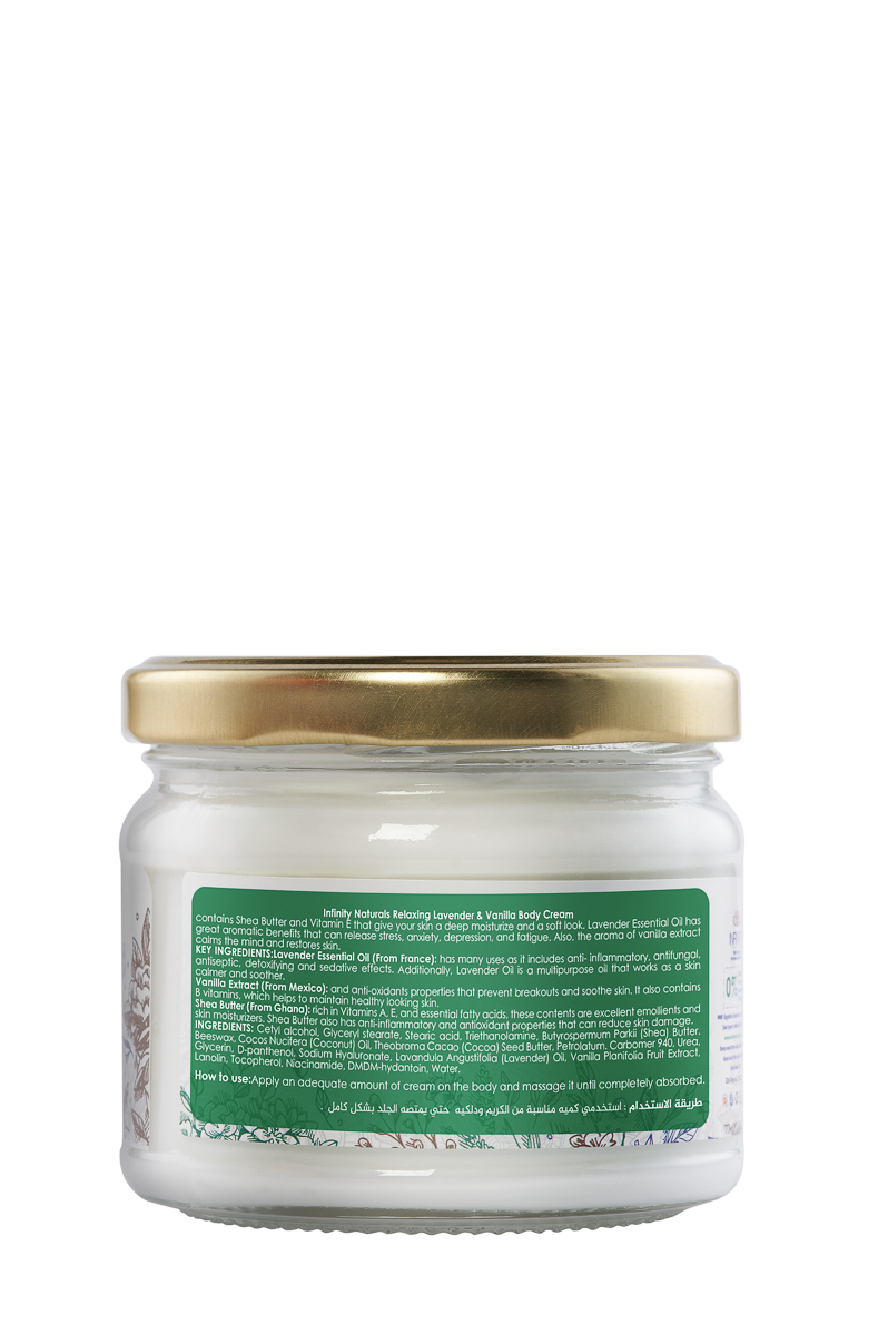 Infinity Relaxing Body Cream Lavender Essential Oil & Vanilla Extract