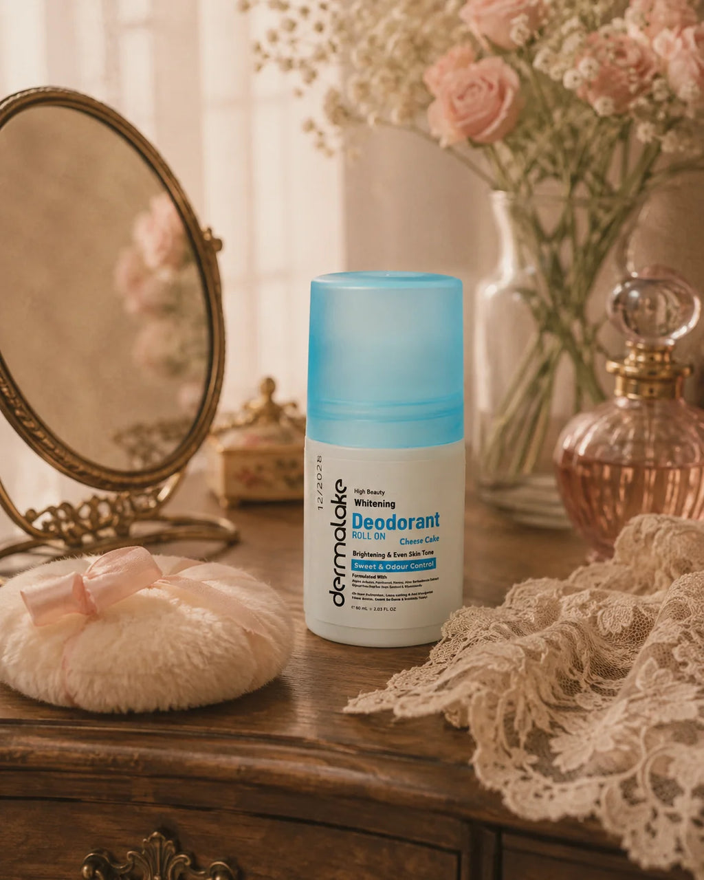 dermaLake Deo Whitening Cheese Cake Roll On - 48 Hours Protection