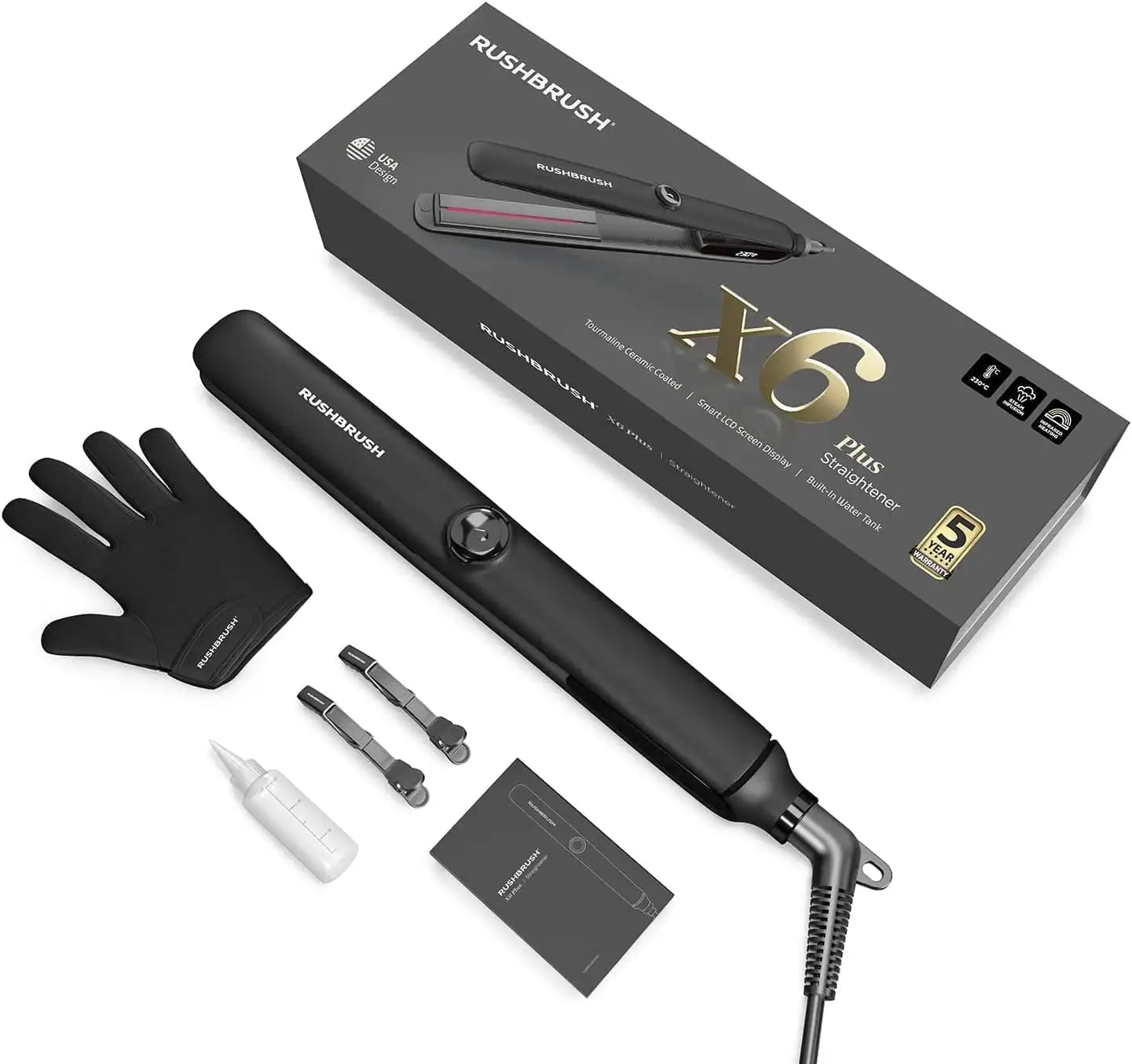 RUSH BRUSH X6 PLUS STRAIGHTENER GREY