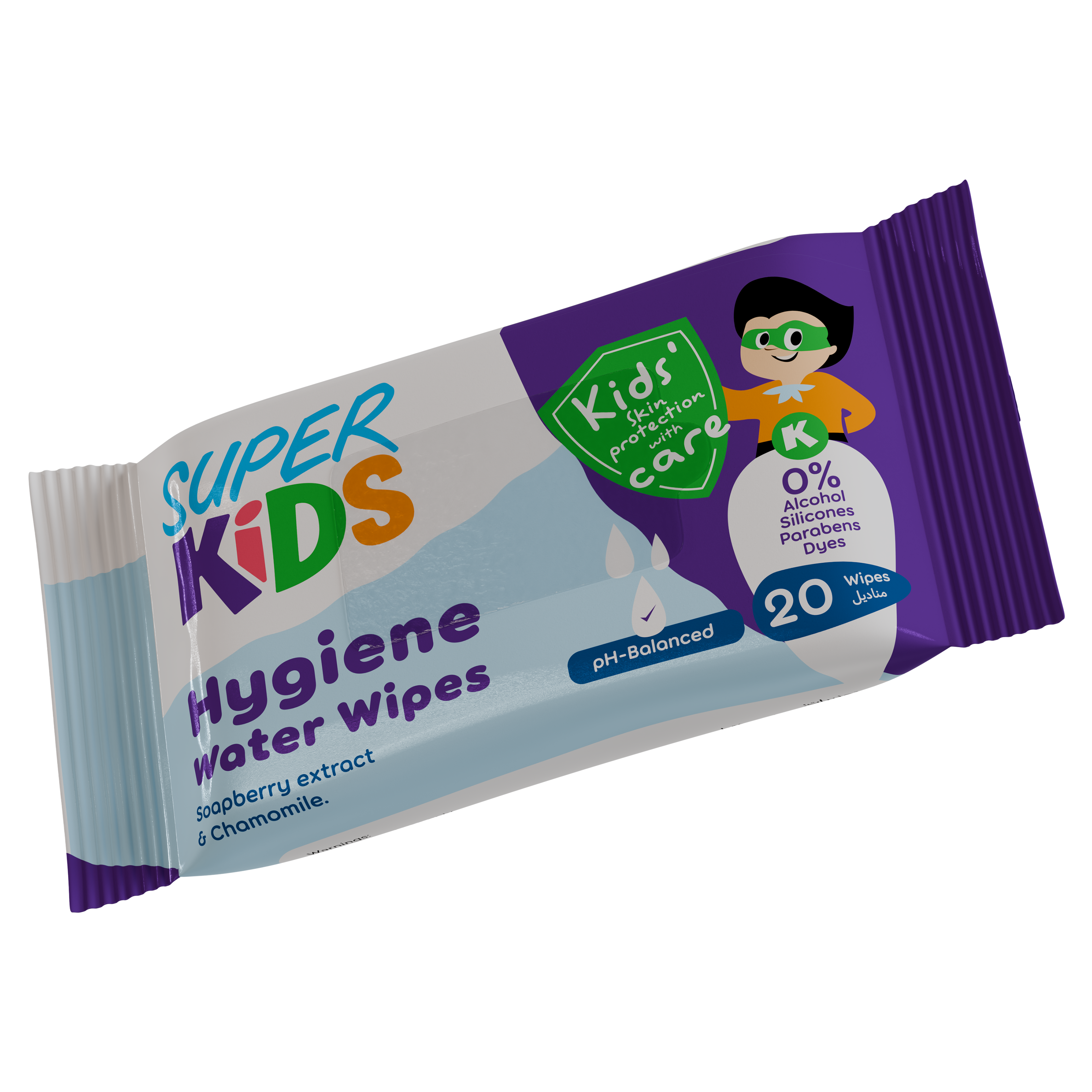 Superkids Hygiene Water Wipes 20 Wipes