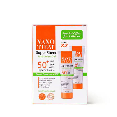 Nano-treat Sun Screen Super Sheer Transparent Gel 1+1