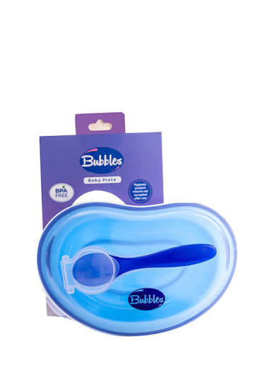 BUBBLES BABY PLATE طبق +معلقه