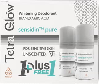 Tetra Glow Whitening Deodorant Roll On - Unscented - Promo Pack (1+1)