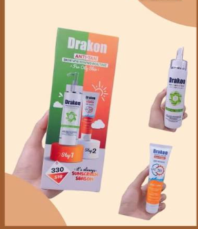 Drakon® Whitening Facial Cleanser For Oily &amp; Combined Skin &amp; Sunscreen Gel Dry Touch SPF 50+