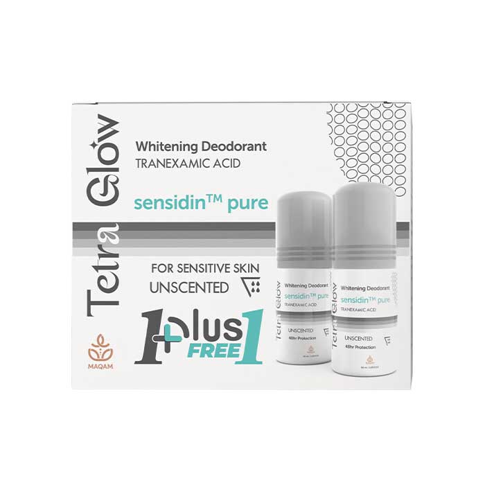Tetra Glow Whitening Deodorant Roll On - Unscented - Promo Pack (1+1)