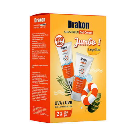 Drakon® Sunscreen gel Dry Touch SPF 50+ X2 Promo pack