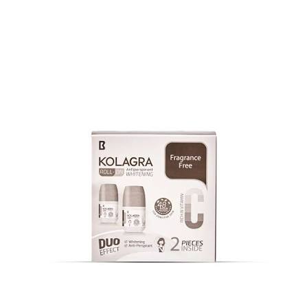 Kolagra whitening Roll on 2*1 promo pack 1+1 Fragrance Free