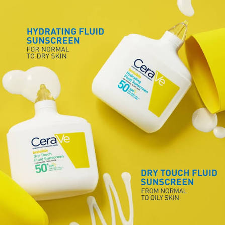 Cerave Invisible Dry Touch Fluid SPF 50+ Sunscreen For Normal to Oily Skin - 50ml
