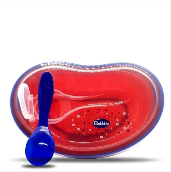 BUBBLES BABY PLATE طبق +معلقه