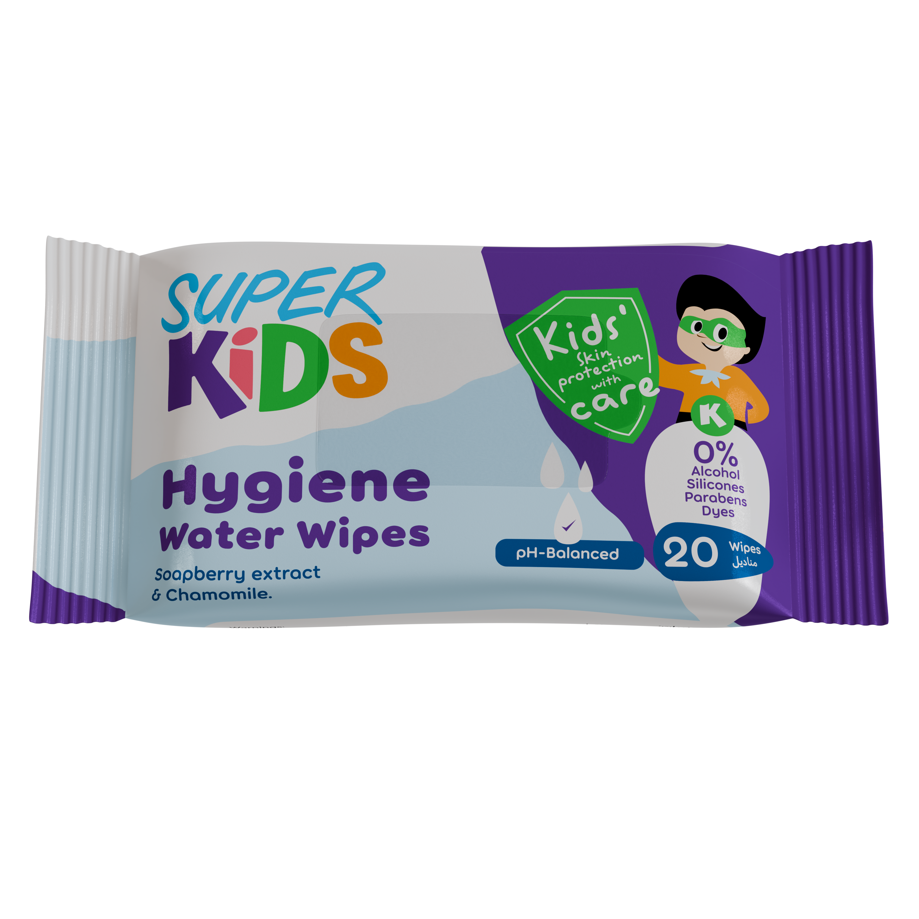 Superkids Hygiene Water Wipes 20 Wipes