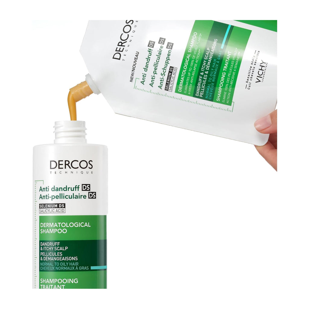 Vichy Dercos Anti Dandruff Refill Shampoo For Normal To Oily Hair- 390ml