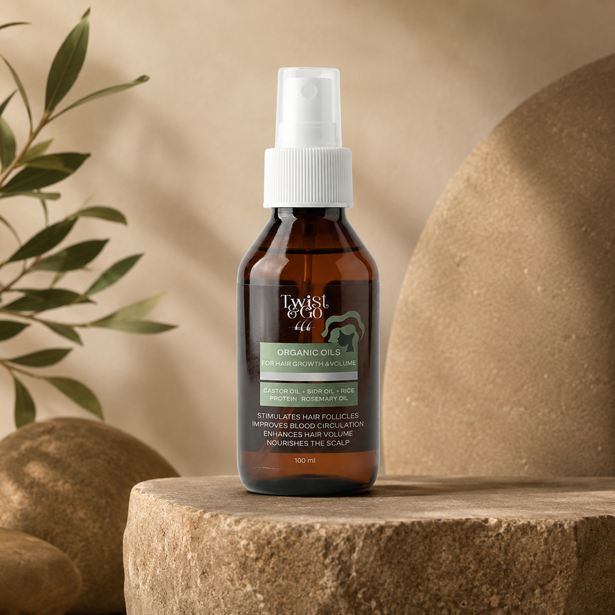 TWIST & GO ORGANIC OILS HAIR GROWTH & VOLUME 100ML