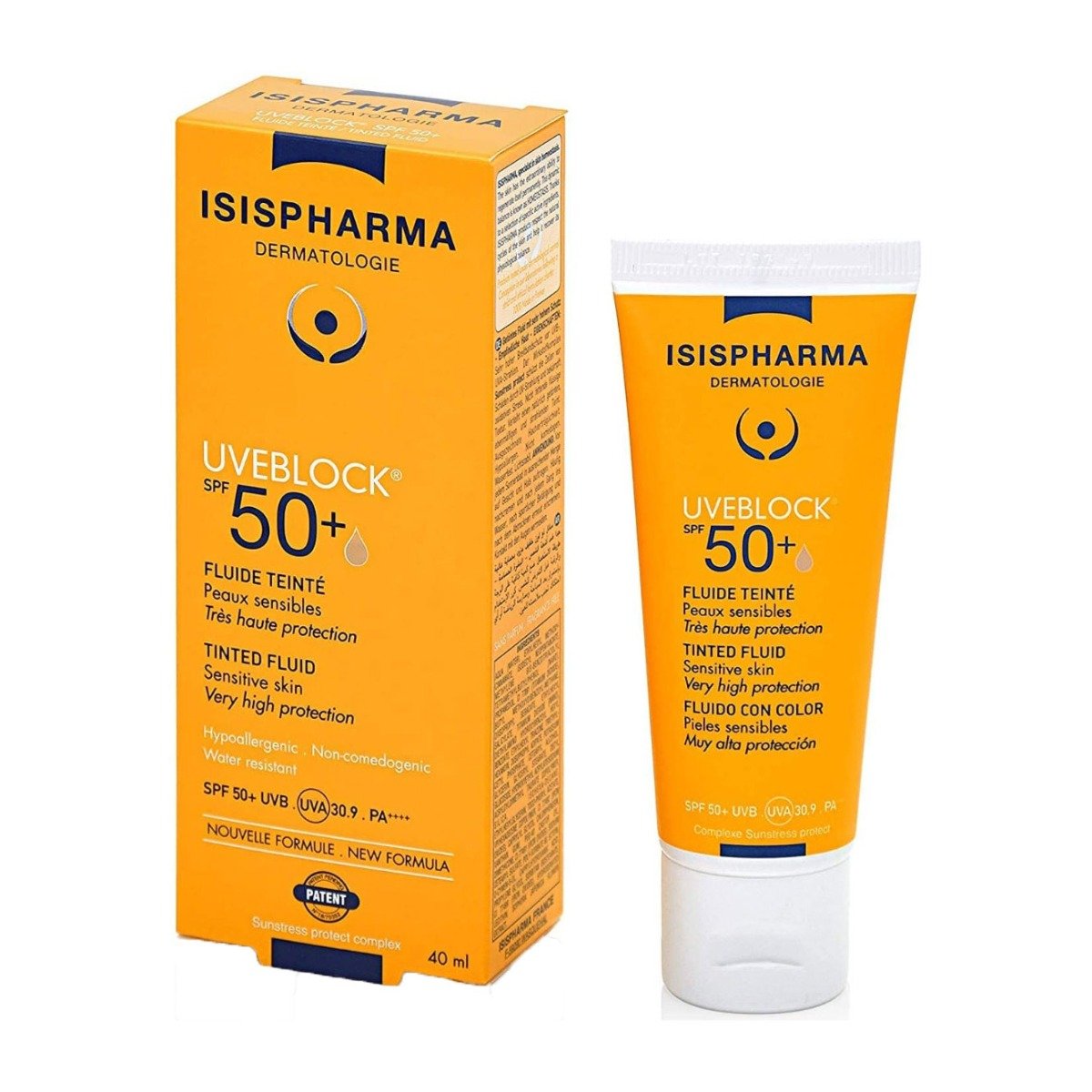 Isis Pharma Uveblock SPF 50+ Dry Touch Light Tinted Fluid  - 40ml