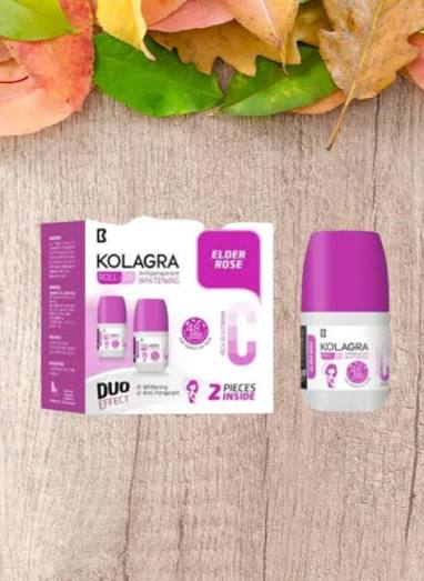 Kolagra whitening Roll on 2*1 promo pack 1+1 Elder Rose