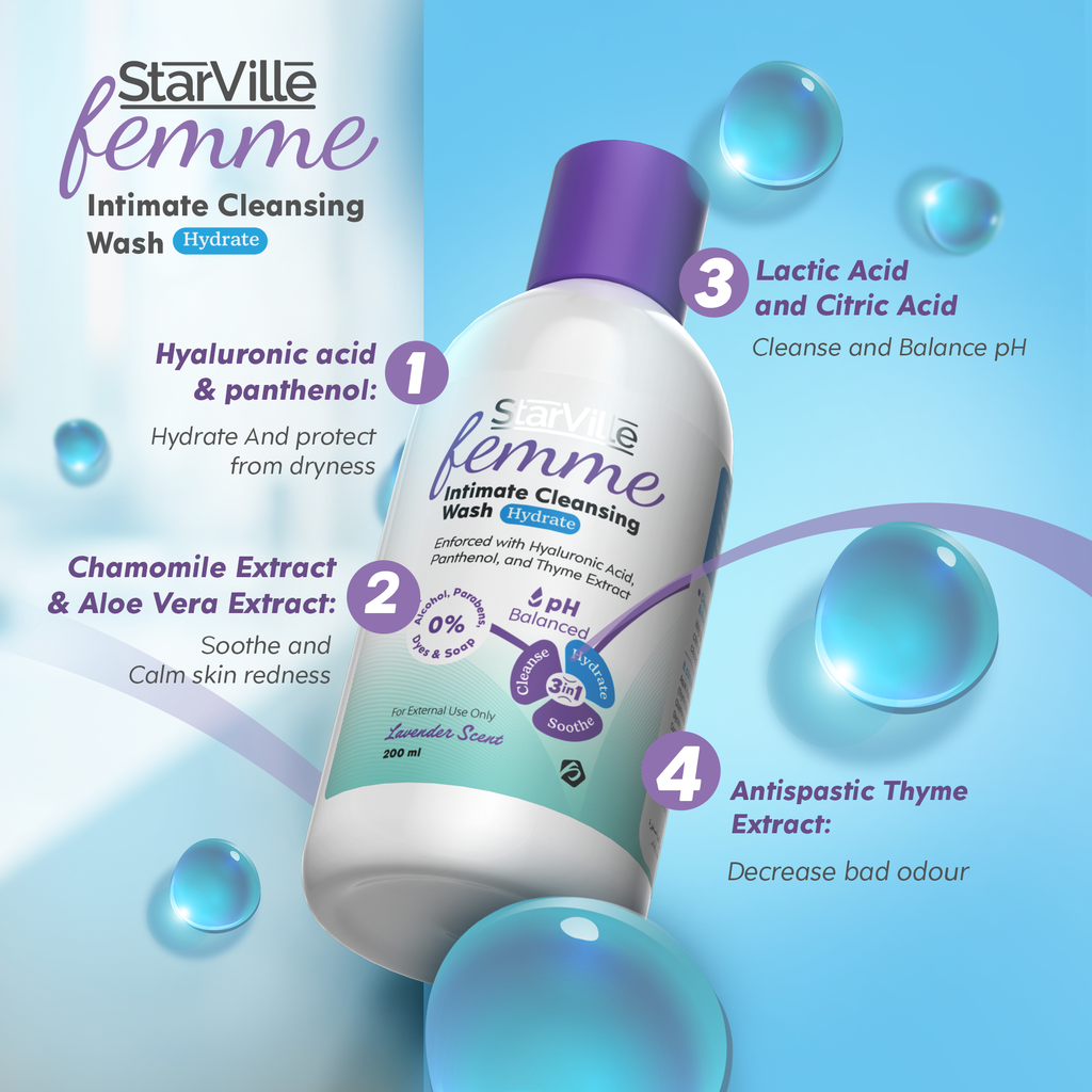 StarVille Femme Intimate Cleansing Wash Hydrate 150 ml