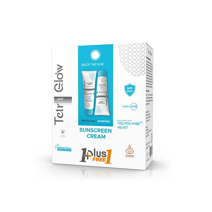Tetra Glow Sunscreen Cream for Normal to Dry Skin Promo Pack (1+1)