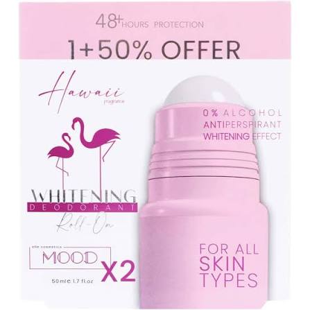 MOOD Hawaii Whitening Deodorant Roll On Offer 1+50% 50 ML