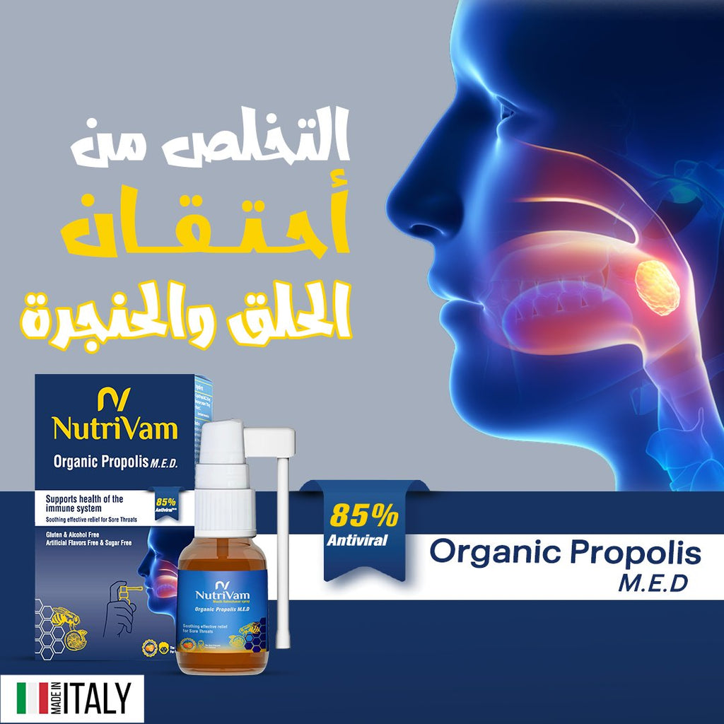 Nutrivam Organic Propolis sore throat relief With Orange Flavour Spray 20 Ml