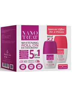 Nano-treat Whitening Deodorant Roll On Vanilla Peach