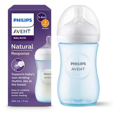 Avent Natural Response Baby Bottle 3-6m Bottles - 260ml