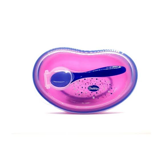 BUBBLES BABY PLATE طبق +معلقه