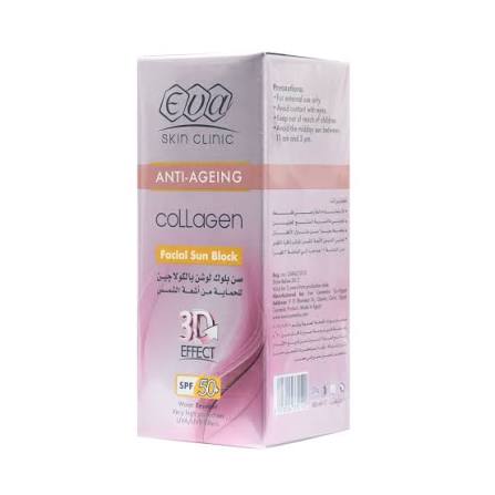 Eva Skin Clinic Anti-Ageing Collagen Facial Sun Block SPF ( 50+ ) 50 Ml