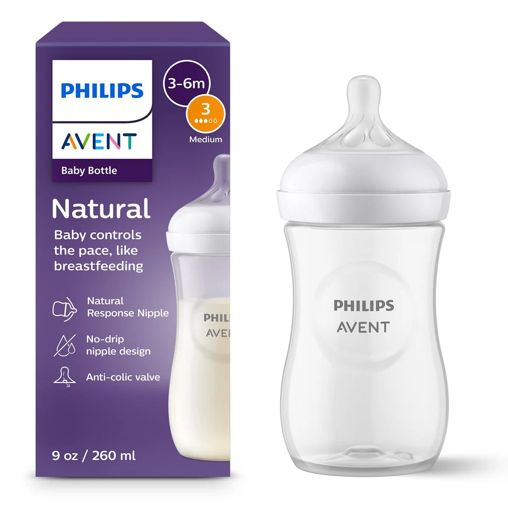 Avent Natural Response Baby Bottle 3-6m Bottles - 260ml