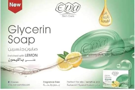 Eva Glycerin Soap Enriched With Lemon For Oily / Sensitive Skin 120 Gm