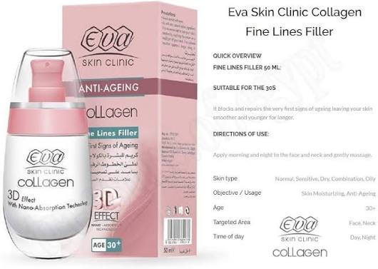 Eva Skin Clinic Anti-Ageing Collagen Fine Lines Filler For First Signs Of Ageing (+30) 50 Ml