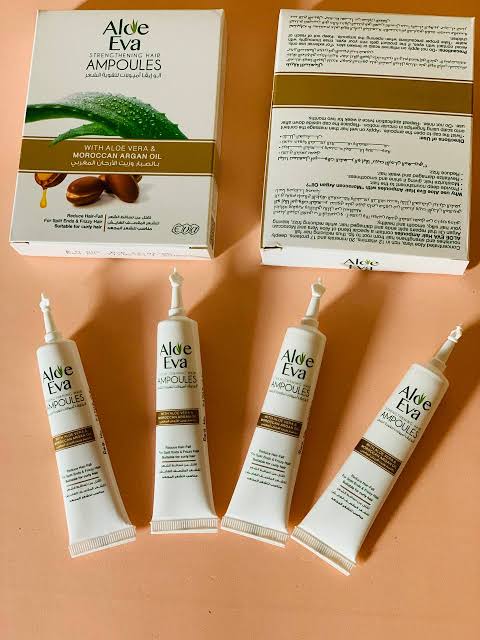 Aloe Eva Ampoules With Aloe Vera & Moroccan Argan Oil ( 4 Ampoules *  15 Ml )